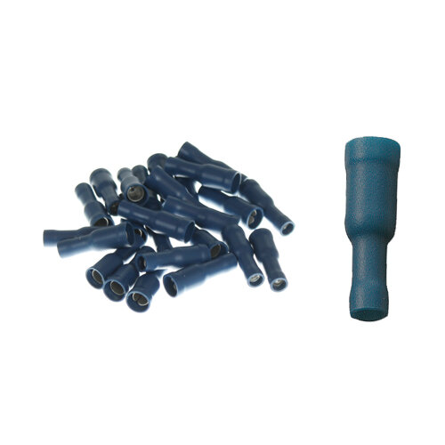 25 Stück Rundsteckhülsen 3,86mm blau 1,5-2,5 qmm