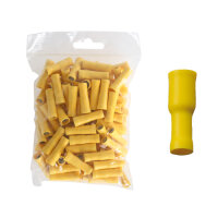 100 Stück  Rundsteckhülsen 4,85mm gelb 2,5-6,0 qmm