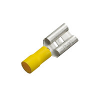 100 teilisolierte Flachsteckhülsen  9,5x1,1 gelb 4,0...