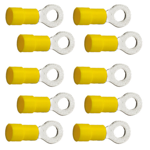 10 Stück  Ringkabelschuhe M6 6,4mm gelb 4,0 bis 6,0 mm²