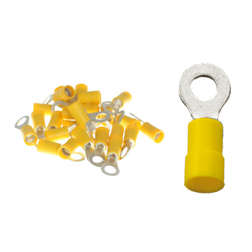 25 Stück  Ringkabelschuhe M6 6,4mm gelb 4,0 bis 6,0 mm²