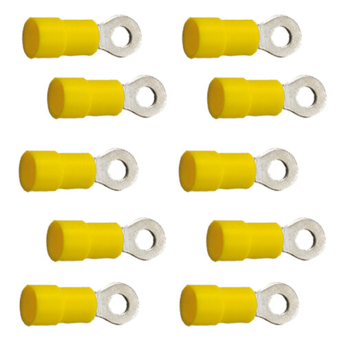 10 Ringkabelschuhe M5 5,3mm gelb 4,0 bis 6,0 mm²