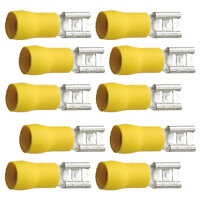 10 teilisolierte Flachsteckhülsen 6,3x0,8 gelb 4,0...