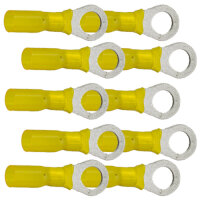 10 Ringkabelschuhe M8 8,4mm gelb mit Schrumpfschlauch 4,0...