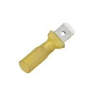 100 teilisolierte Flachstecker 6,3 x 0,8 gelb mit...