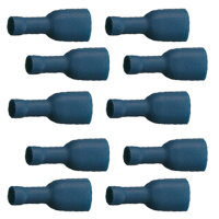 10 vollisolierte Flachsteckhülsen 6,3 x 0,8 blau 1,5...