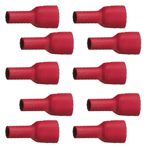 10 vollisolierte Flachsteckhülsen 6,3 x 0,8 rot 0,5 bis 1,5 mm²