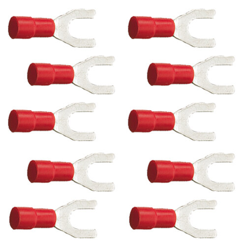 10 Gabelkabelschuhe 5,3mm rot 0,5 bis 1,5 mm²