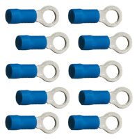 10 isolierte Ringkabelschuhe M6 blau 1,5 - 2,5qmm