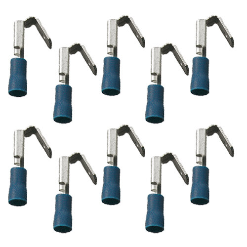10 teilisolierte Flachsteckhülsen mit Abzweig  6,3x0,8 blau 1,5 bis 2,5 mm²
