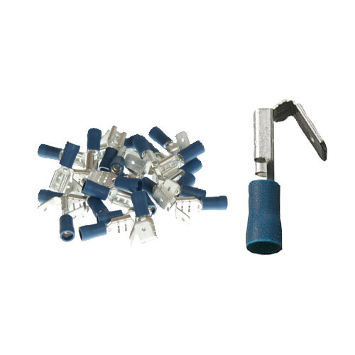 25 teilisolierte Flachsteckhülsen mit Abzweig  6,3x0,8 blau 1,5 bis 2,5 mm²