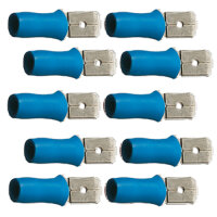 10 teilisolierte Flachstecker 4,7x0,8 blau 1,5 bis 2,5...