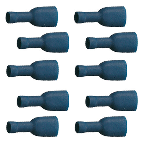 10 Flachsteckhülsen vollisoliert 4,7x0,5 blau 1,5 bis 2,5 mm²
