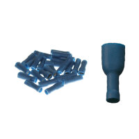 25 vollisolierte Flachsteckhülsen 4,7 x 0,8 blau 1,5...