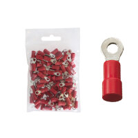 100 isolierte Ringkabelschuhe M3 rot 0,5- 1,5qmm