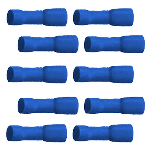 10 vollisolierte Flachsteckhülsen 2,8mm blau 1,5 bis 2,5 qmm