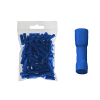100 vollisolierte Flachsteckhülsen 2,8mm blau 1,5...