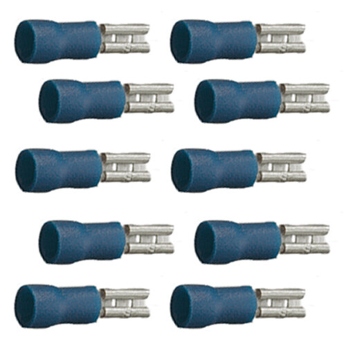 10 teilisolierte Flachsteckhülsen 2,8x0,8 blau 1,5 bis 2,5 qmm