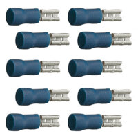 10 teilisolierte Flachsteckhülsen 2,8x0,8 blau 1,5...