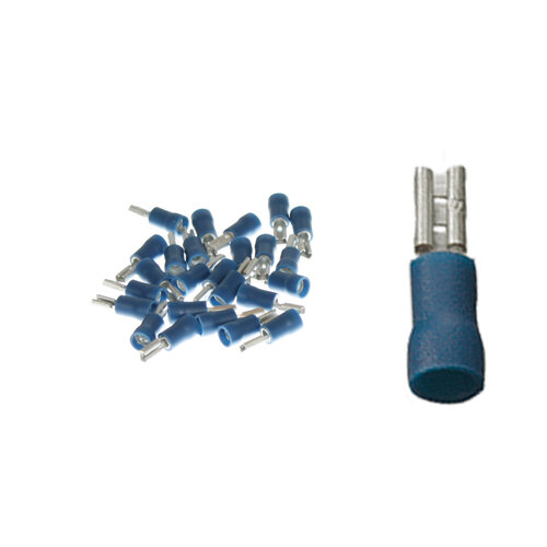 25 teilisolierte Flachsteckhülsen 2,8x0,8 blau 1,5 bis 2,5 qmm