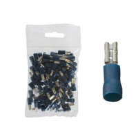 100 teilisolierte Flachsteckhülsen 2,8x0,8 blau 1,5...