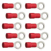 10 isolierte Ringkabelschuhe M6 rot 0,5 bis 1,5 mm²