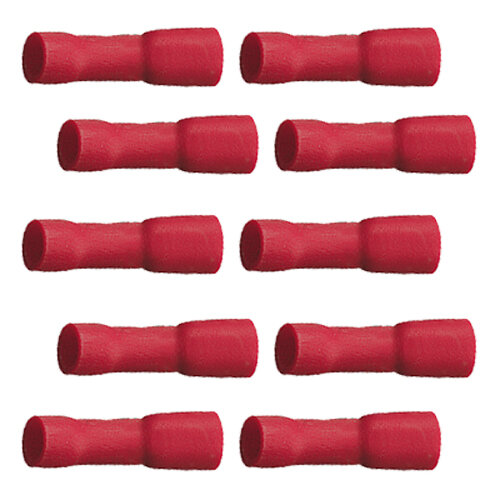 10 vollisolierte Flachsteckhülsen 2,8mm rot 0,5 bis 1,5 mm²