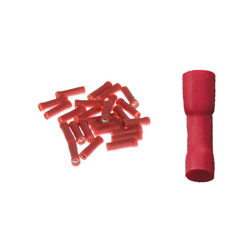 25 vollisolierte Flachsteckhülsen 2,8mm rot 0,5 bis 1,5 mm²