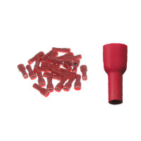 25 vollisolierte Flachsteckhülsen 4,7x0,5 rot 0,5...