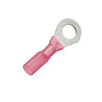 25  isolierte Ringkabelschuhe M6 rot mit Schrumpfschlauch...