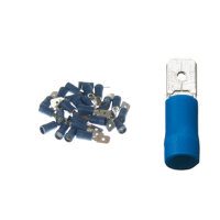 25 teilisolierte Flachstecker 6,3x0,8 blau 1,5 bis 2,5...