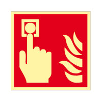 Brandmelder manuell ISO 7010 Kunststoff nachleuchtend...