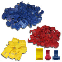 SET: 100 Abzweigverbinder 50 x blau - 40 x rot - 10 x gelb