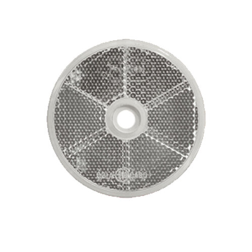Reflektor / Katzenauge / Rückstrahler weiss 80 mm mit Befestigungsloch