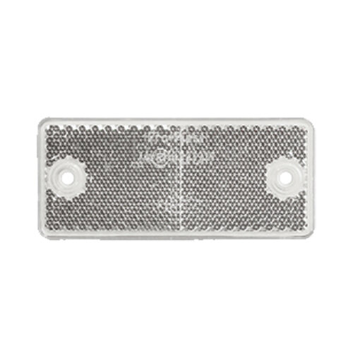 Reflektor / Katzenauge / Rückstrahler weiss 90 x 40 mm, mit Befestigungsloch