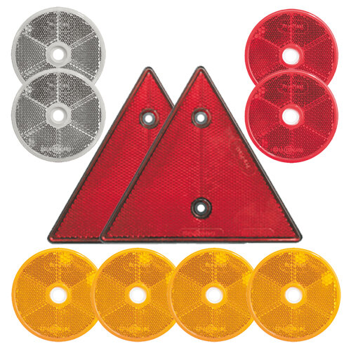 10-teiliges SET: Reflektoren / Katzenaugen / Rückstrahler