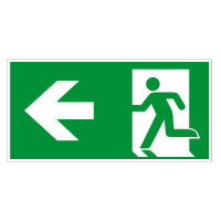 Rettungsweg links Kunststoff 297 x 148 mm ISO