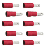 10 teilisolierte Flachstecker 2,8x0,8 rot 0,5 bis 1,5...