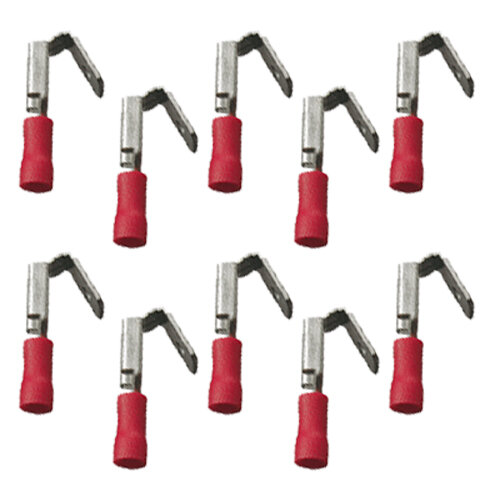 10 teilisolierte Flachsteckhülsen mit Abzweig  6,3x0,8 rot 0,5 bis 1,5 mm²