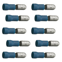10 Stück Rundstecker 4mm blau 1,0 - 2,5 qmm