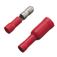 SET: 10 x Rundstecker + 10 x Rundsteckhülse rot...