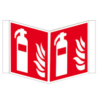 Feuerlöscher - Winkelschild Kunstsoff ISO 150 x 150 mm