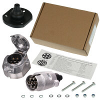 SET: Anhängerstecker + Dose 7-polig Aluminium +...