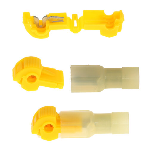 SET: 10 x T-Abzweigverbinder gelb + 10 x Flachstecker