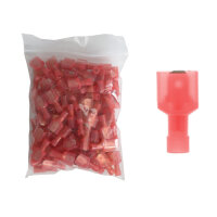 100x Flachstecker rot für T-Abzweigverbinder