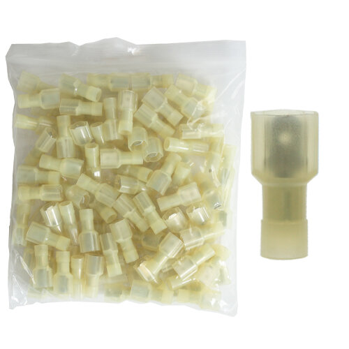 100x Flachstecker gelb für T-Abzweigverbinder