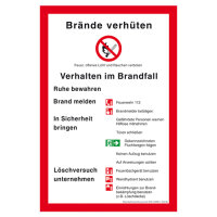 Brandschutzordnung nach DIN 14096 Teil A Kunststoff (ISO)...