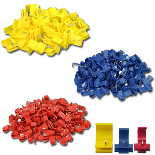 SET: 250 Abzweigverbinder (100x rot + 100x blau + 50x gelb)