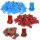 SET: 100 Doppel-Abzweigverbinder ( je 50x blau - 40x rot - 10x braun )