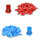 SET: 200 Doppel-Abzweigverbinder  ( je 100x rot - 100x blau )